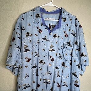 Tommy Bahama Atlantica Camp Shirt in Aqua Ice Men's Button Down Silk Shirt XXL